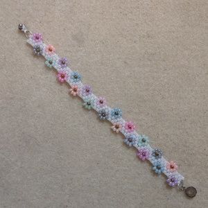 Handmade Pastel Flowers Bracelet